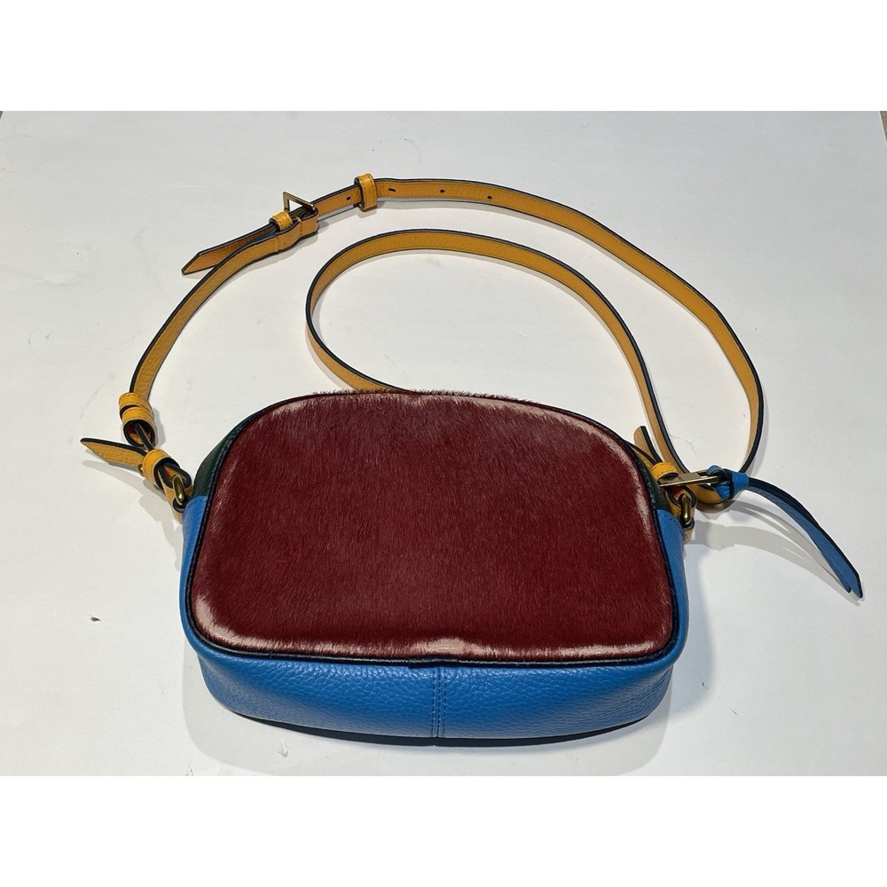 J. Crew Devon Colorblock Haircalf Calf Hair Camera Bag Leather Crossbody Purse